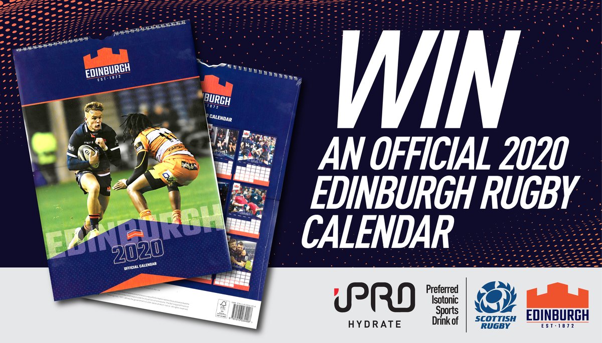 iPROHydrate's tweet photo. ๐ EDINBURGH RUGBY COMPETITION ๐
To celebrate the New Year, we are giving away a @EdinburghRugby Official 2020 Calendar! ๐
For a chance to win, simply LIKE and RETWEET this post ๐
Winner announced Thu 2nd Jan 2020!
#WinWithiPRO #EdinburghRugby #Win https://t.co/CpnKHTpLiQ