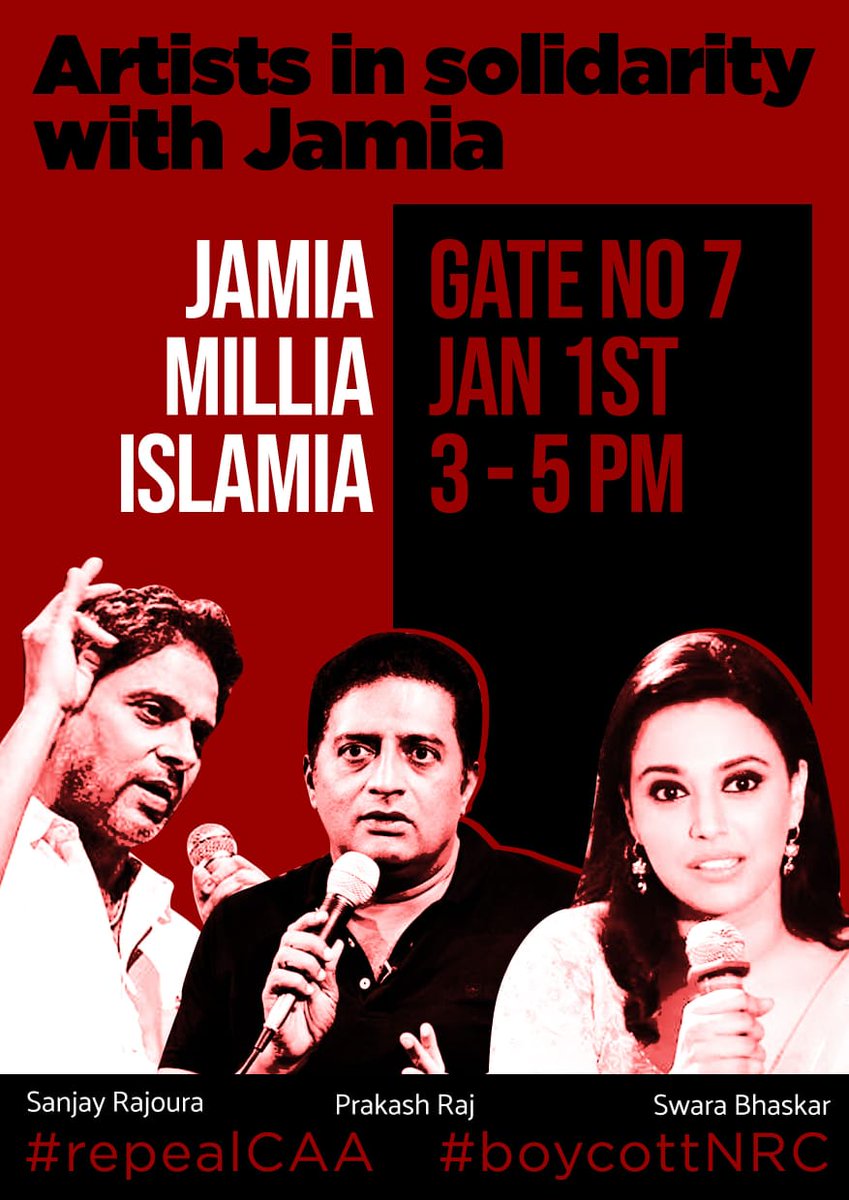 i_am_aamir__'s tweet photo. #IndiaDoesNotSupportCAA
Join us on 1st January 2020 at Gate No- 7,Jamia Millia Islamia (Delhi) . https://t.co/YjnHyeHvbl