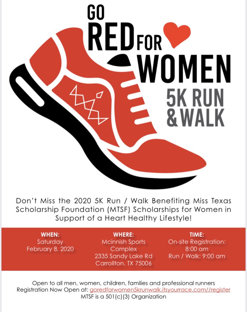 Hey all you 5K 🏃‍♀️ runners and walkers you will not want to miss a chance to participate in this fun run!!

Below⬇️ is the flyer with information and the link to register.

February 8, 2020❤️