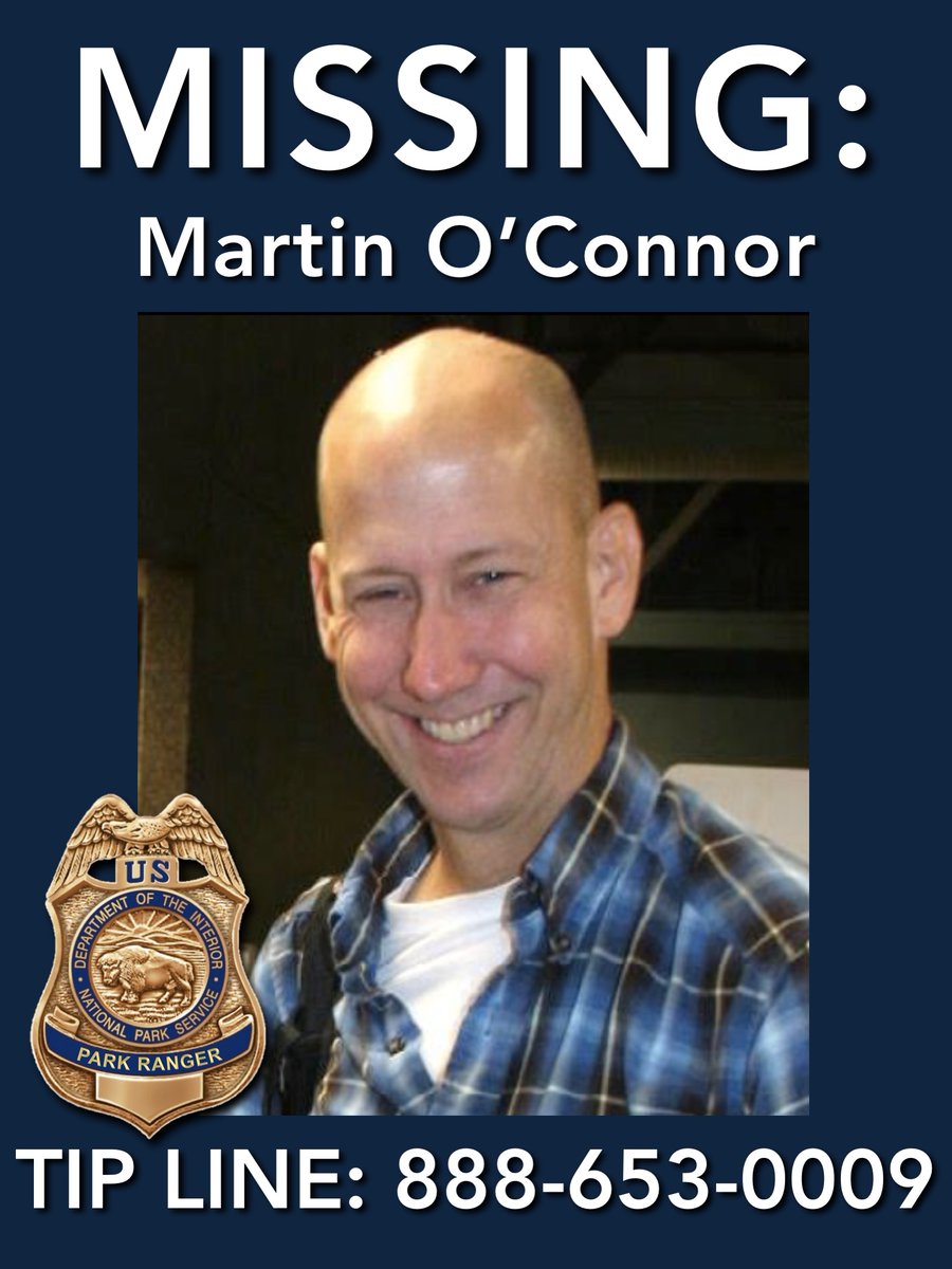 Image of missing person Martin O'Connor provided by Emergency Services & Law Enforcement - Grand Canyon NPS 