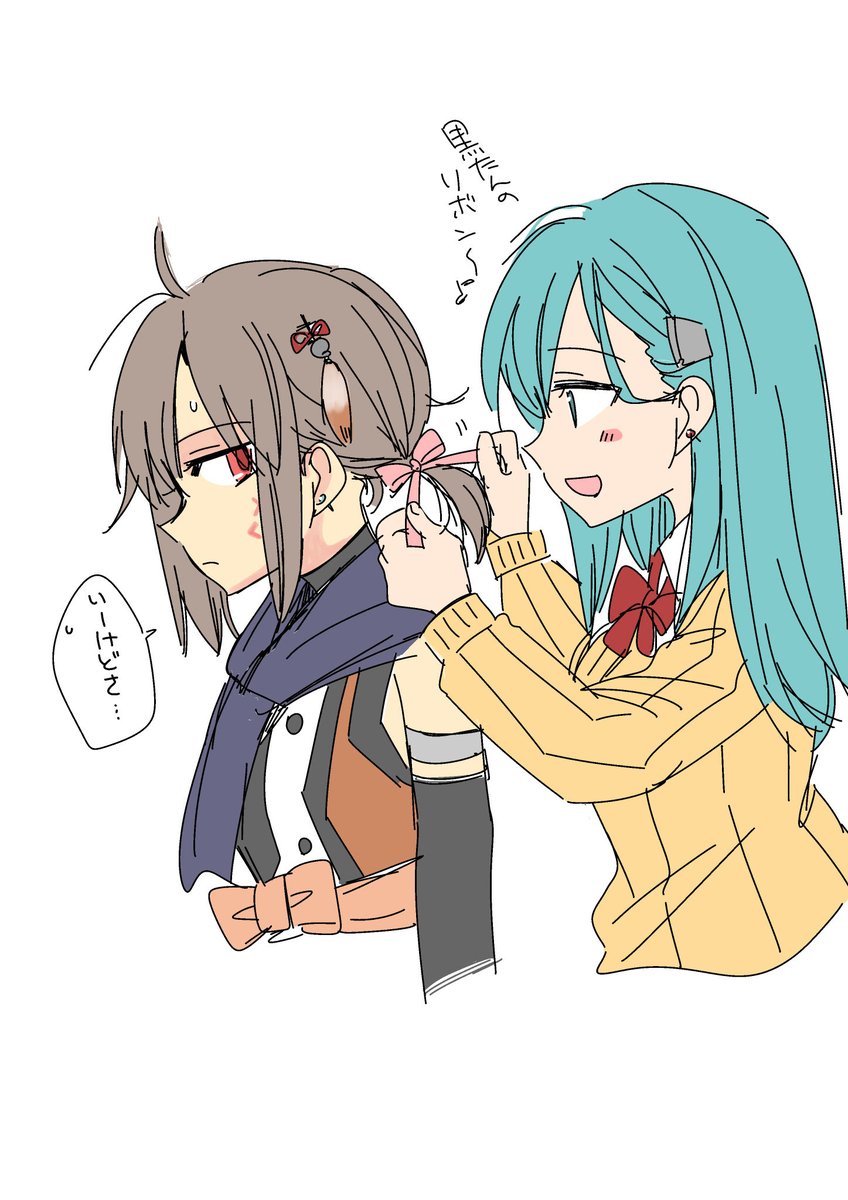 @eaglesousaku こんな感じですかね…?とりあえずあの服着せちゃったけど目は赤でよかったですよね・・・ ピアスあける話可愛くてすきです? 