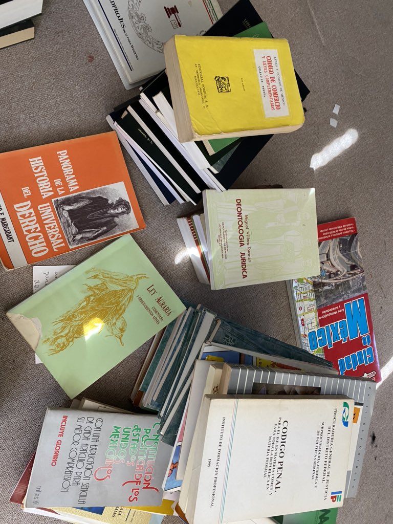Geraldina_GV's tweet photo. DONO: libros viejos sobre Derecho y Política. Y Varias carpetas con impresiones de artículos y copias de capítulos de libros. https://t.co/SF18k9Um3t