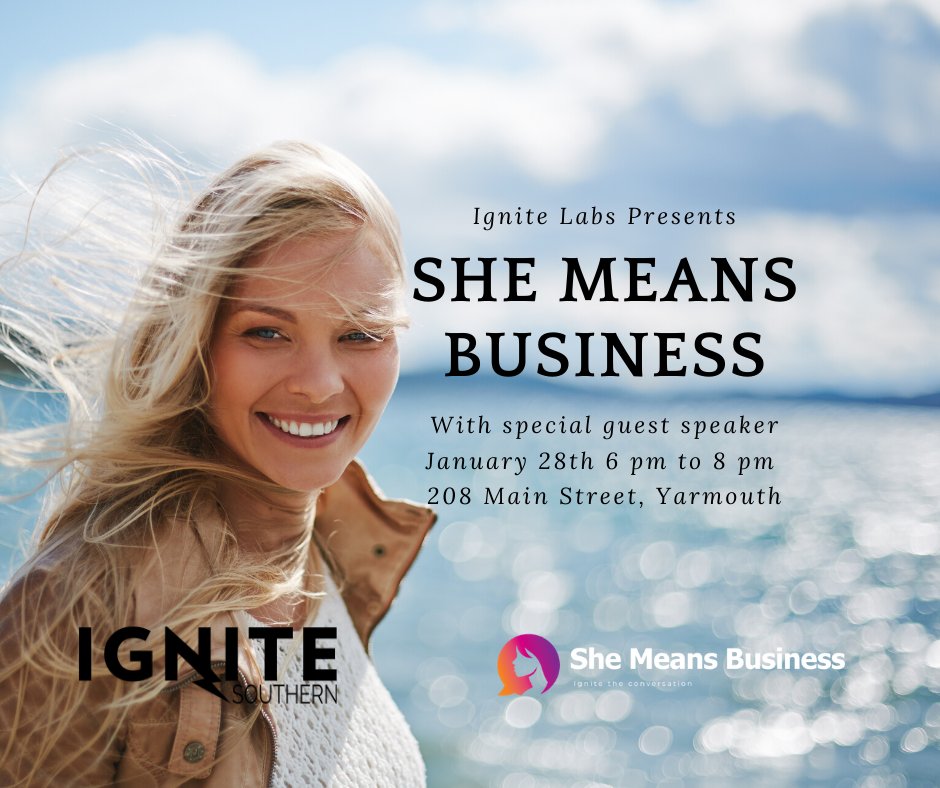 IGNITEAtlantic's tweet photo. Mark your calendars ladies! Because we are back with She Means Business at Ignite Labs in Yarmouth on Tuesday January 28th 2020.
Stay tuned for special guest speaker announcement!
#shemeansbusiness #ignitelabs #yarmouthns #entrepreneurship https://t.co/ejPwI2fhbw
