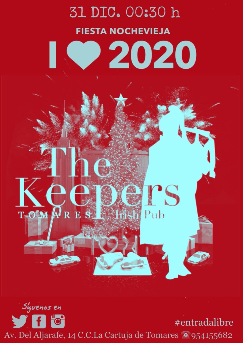 KeepersTomares's tweet photo. Os esperamos otro año más con el mejor ambiente y con la mejor música de nuestro nuevo 🔊Dj que nos hará un recorrido por todas las décadas y todos los estilos...🕺
Feliz año! 
#Tomares #Aljarafe #IrishPub #officialIrishPub #nochevieja #nocheviejatomares #findeaño #fiestafindeaño https://t.co/SD7UAugQmB