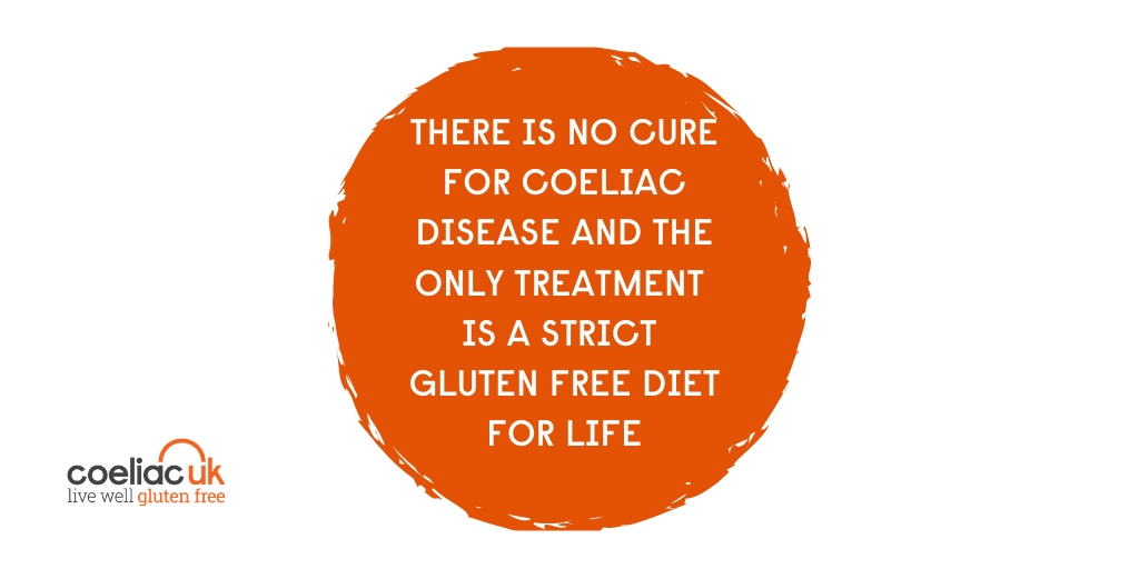Coeliac_UK's tweet photo. There's no cure for coeliac disease and the only treatment is a strict #glutenfree diet for life. 

Please retweet to raise awareness. https://t.co/GJncwcEVcJ
