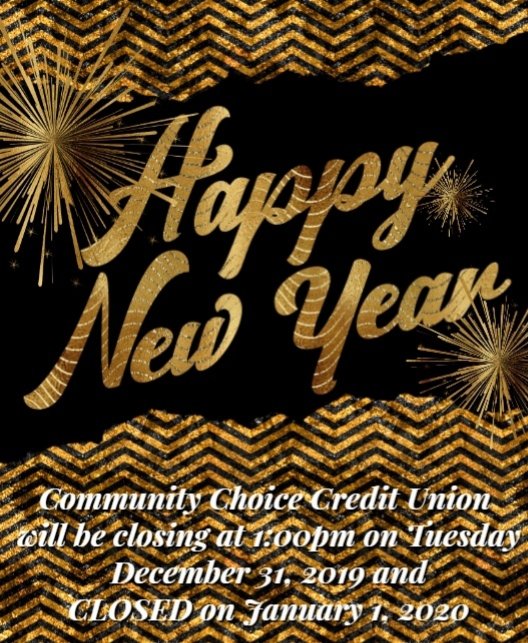CommunityCCU's tweet photo. Hours for the holiday week
#HappyNew2020 https://t.co/aSOTsjqLzZ