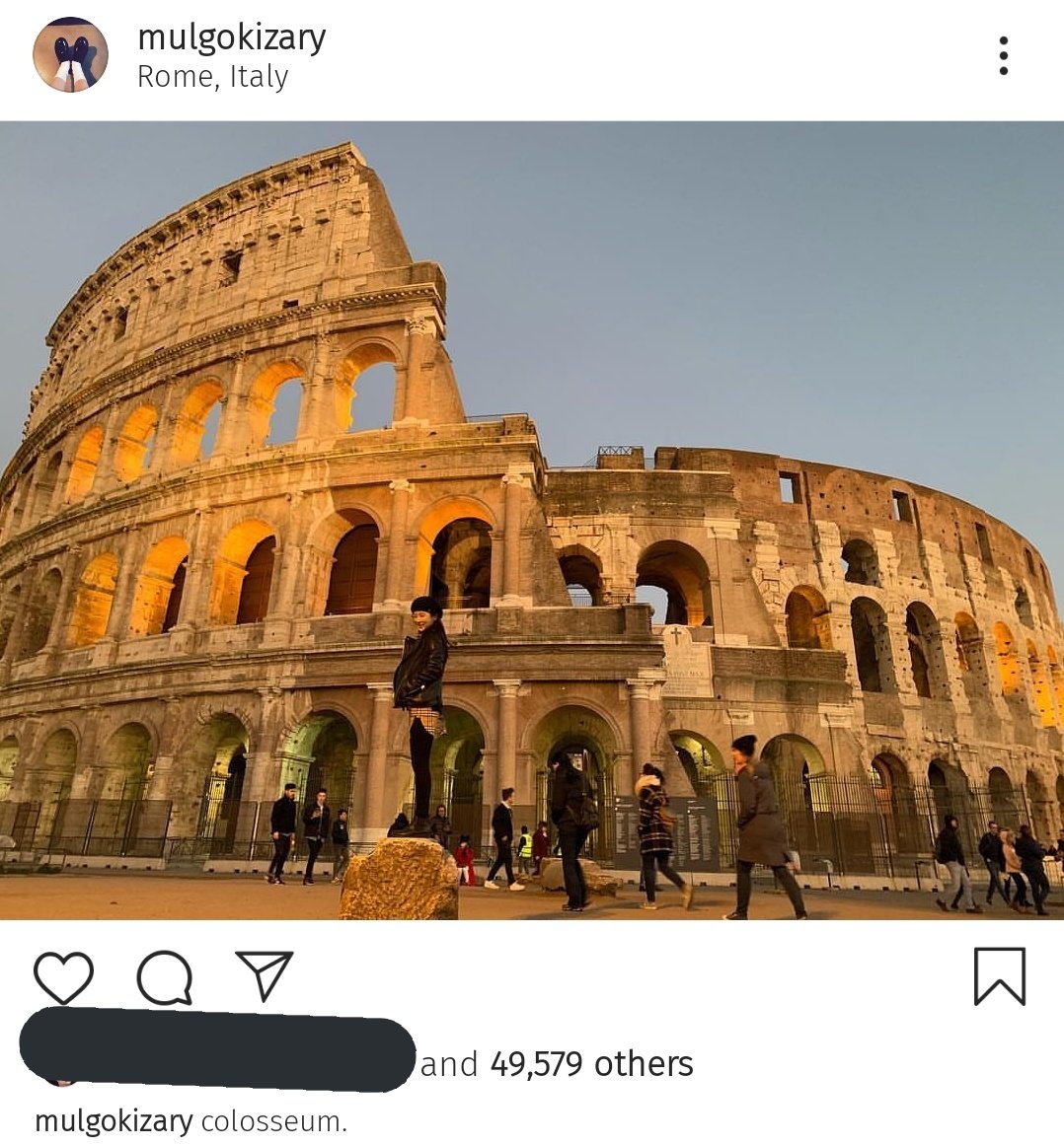 Okay to start of this delusional thread. Let's start off first with EXHIBIT A: Suho & Chorong's photo at the colosseum.Chorong posted this on Feb 16 and Suho posted his around the 22nd.