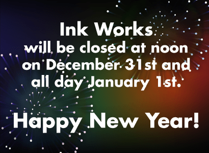 InkWorksFC's tweet image. Ink Works will be closing early on December 31st at noon. We will also be closed on January 1st to celebrate the New Year. See you next year! inkworksfc.com/posts/happy-ne…