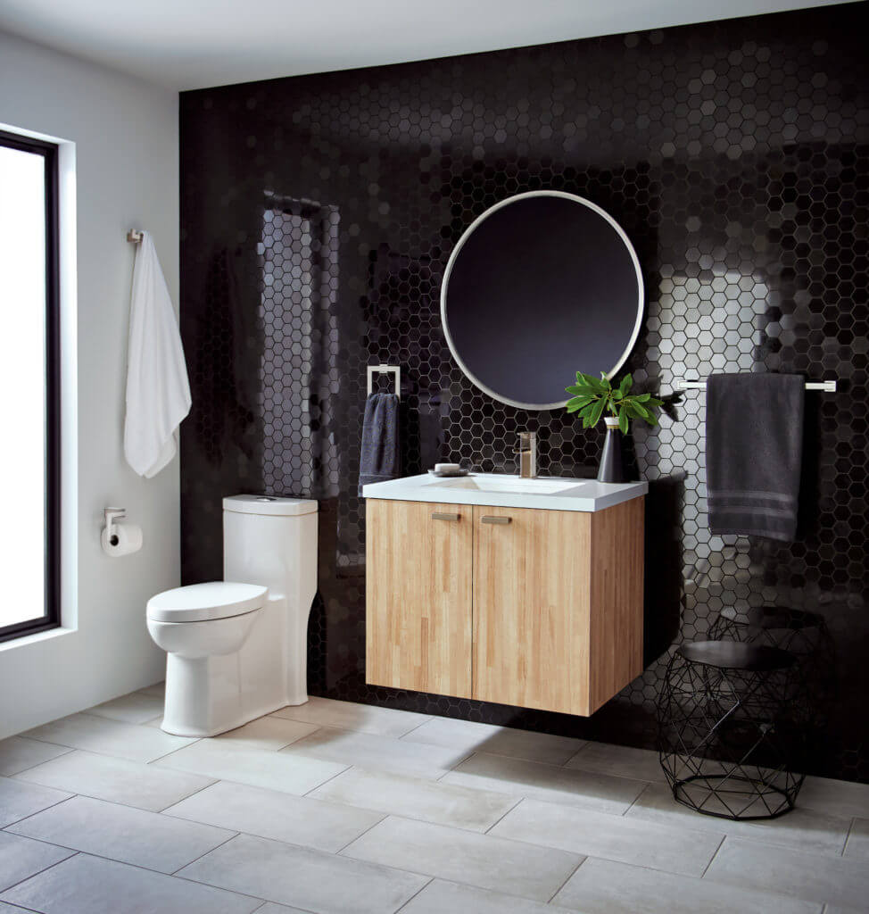 Today's #bathroomdesign features #Moen Kyvos towel bar accessories! They bring exceptional beauty and uncomplicated style with an ageless yet fashion-forward presence.