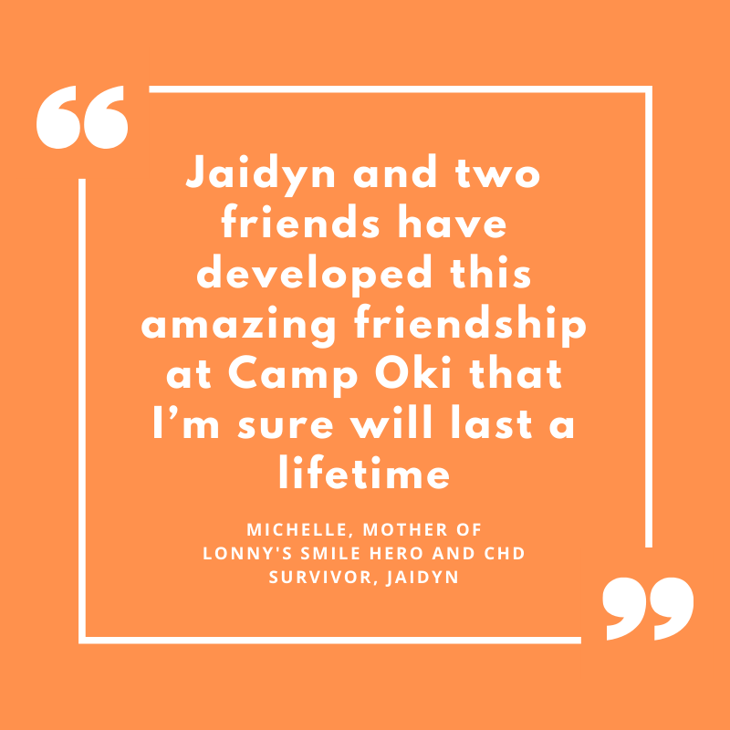 lonnyssmile's tweet photo. Living with congenital heart defects isn't easy but the friendships made at summer camp can make it easier! This #MotivationMonday, we are so #grateful to our donors and #CampOKI for supporting kids living with #CHD and making all the difference! https://t.co/LNWgCN2tOM