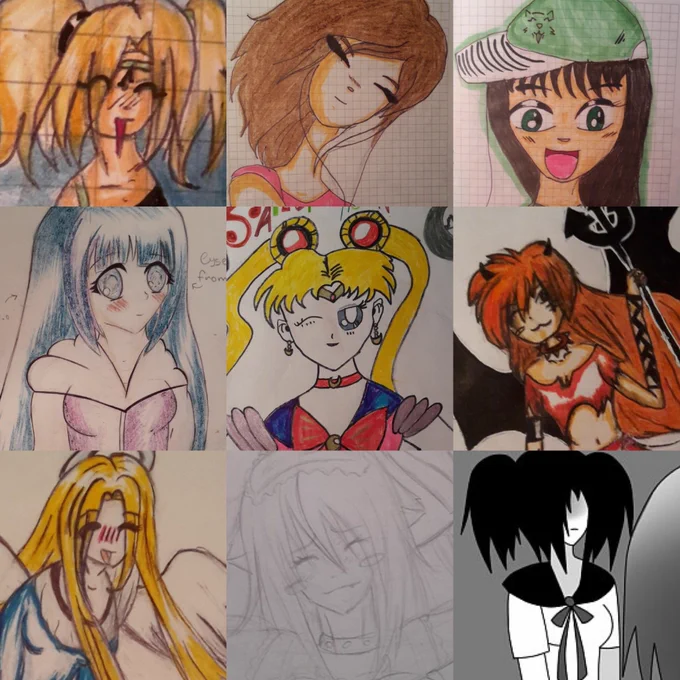 Beginning of this decade vs end of this decade ☺️

 #2009vs2019art (most of them are from 2010 gfsdhfd) 