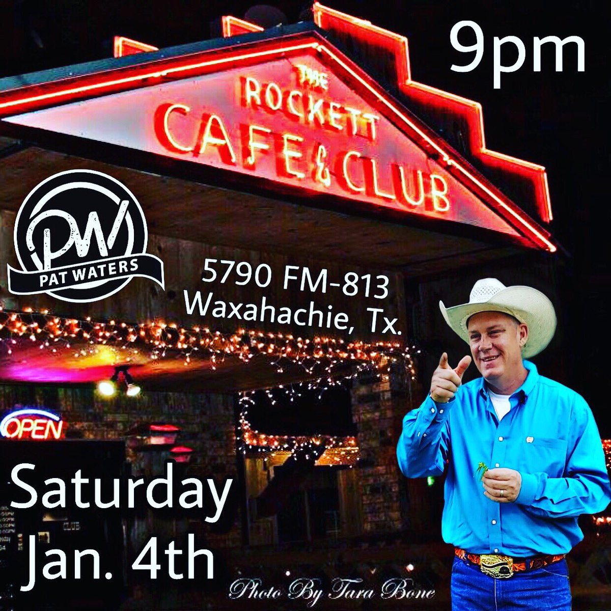 ⭐️Sat.1/4: Pat Waters live @ the Rockett Cafe & Club in Waxahachie, Tx! @patwatersmusic #therockettcafe #waxahachietexas #texaslivemusic #patwaters #livemusic #texascountry #comingfromatexan #dancing #cafe #texasmusic #dancehallcountry #texashillcountry #musicmedia
