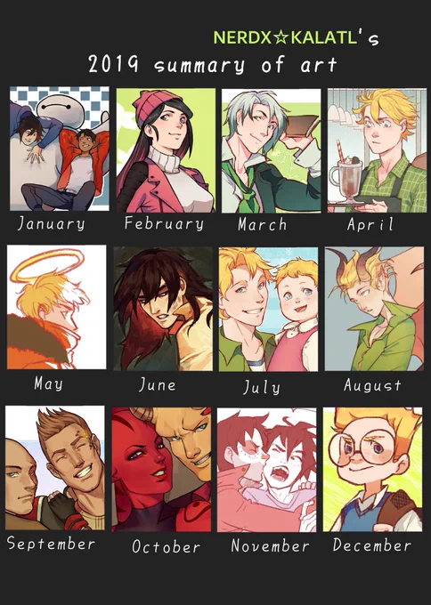 Well, here's my 2019 art summary, Ahhhh I'm actually surprised I got to fill every month since I was so inactive this year ಠ‿ಥ, Anyway, Happy holidays and I hope only the best for ya'll, keep being amazing! ❤️
#artsummary2019 #artsummary 