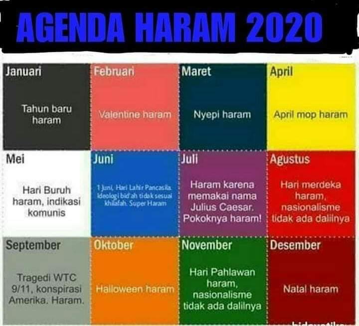 Agenda Haram 2020 😅

Kalender Tahunan Gerombolan Mana Nich?
🤣