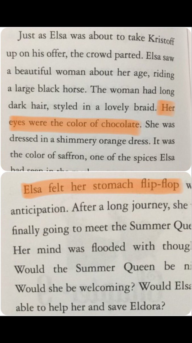 Cece_is_A's tweet photo. what we can take from the frozen books:

- arendelle is extremely lgbt friendly 
- elsa has female admirers
- anna and olaf seem to assume that          elsa would also date girls
- elsa gets nervous around girls...
- ...boys? not so much https://t.co/qElIjB62mj