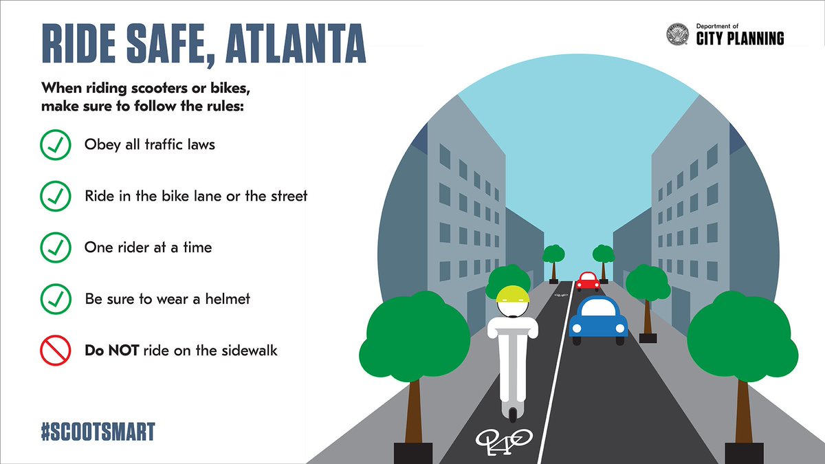MidtownMobility's tweet photo. Stay safe this week and make sure you know the scooter rules of the road as you celebrate the end of the decade #ScootSmart https://t.co/szv5n6YhQV