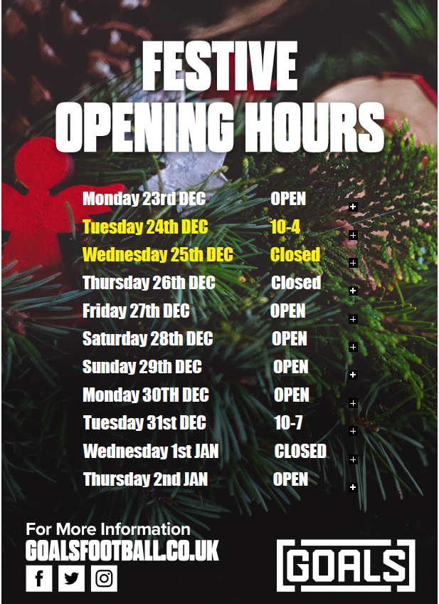 check out our festive opening hours - dont miss out on your game