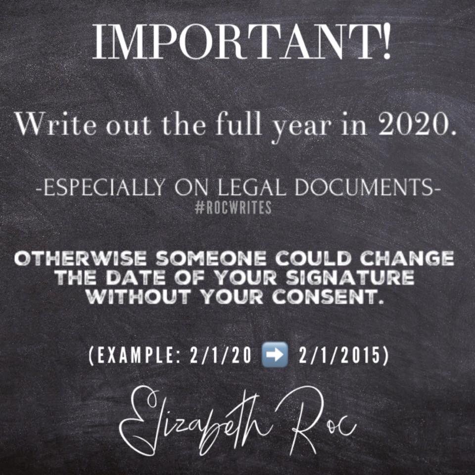 ElizabethRoc's tweet photo. #PSA #HappyNewYear #Its2020 #RocWrites https://t.co/V5owj86dEt