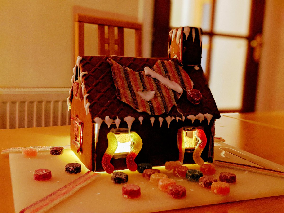 Many thanks to Black Cat Building Consultancy for the very generous Christmas gifts. Here is our competition entry of a rainbow Black Cat gingerbread house on a dark cold December night 🏠🎅⛄🌲😀. #gingerblackcat. <a href="/bc_consultancy/">Black Cat Building Consultancy</a>