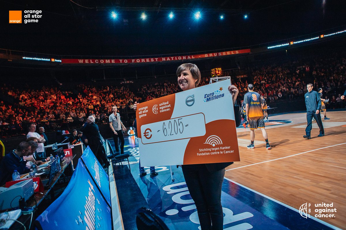 Happy to say that we were able to raise € 6.205 to the benefit of Stichting tegen Kanker / Fondation contre le Cancer ♥ Thanks to all the fans who came out to Forest National and joined us in the fight against cancer 💪🏽🔥 #basketballbelgium #unitedagainstcancer #inforthewin