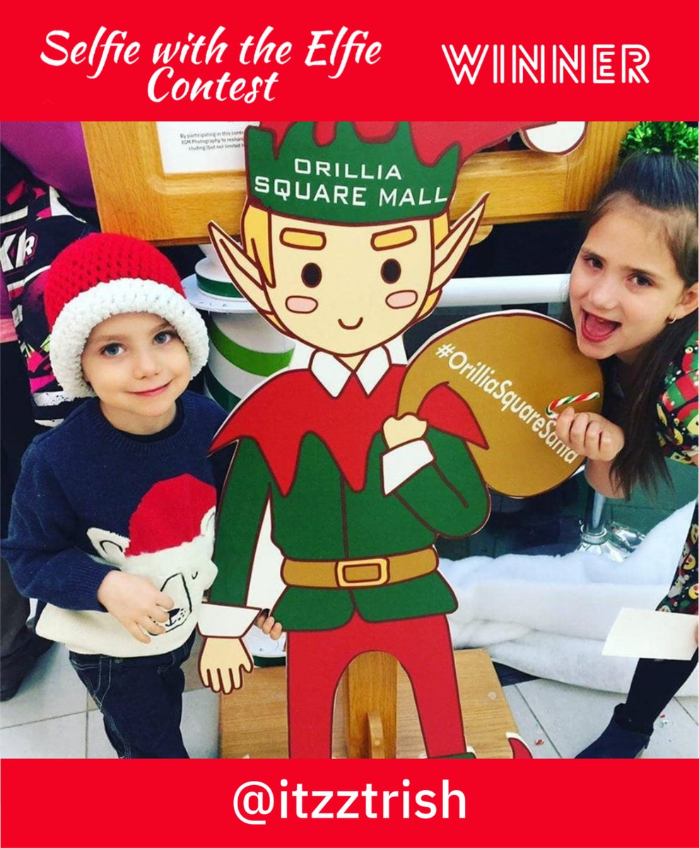 IanGMcIntosh's tweet photo. Congratulations to @itzztrish for winning Our Selfie with the Elfie Contest!

#OrilliaSqaureSanta #selfie #elfie #orillia #santa #santaphotos #orilliasquare #santaclaus #orilliasanta https://t.co/UwuGlQunDK