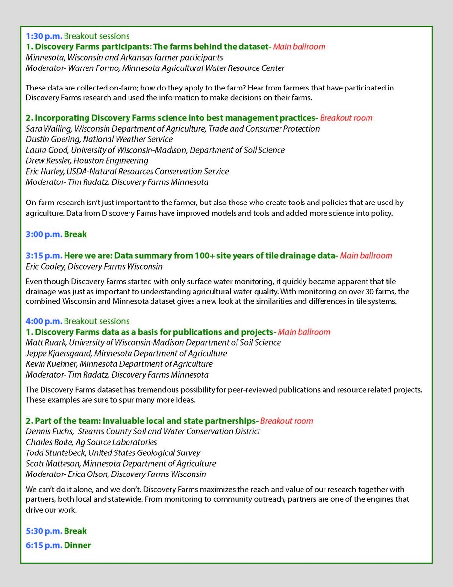 mawrc's tweet photo. The Discovery Farms Summit is approaching fast.  Its not too late to register! Check out the finalized agenda. @DiscoveryFarms https://t.co/nRdDT4G3ZW https://t.co/s2LqRefoXG
