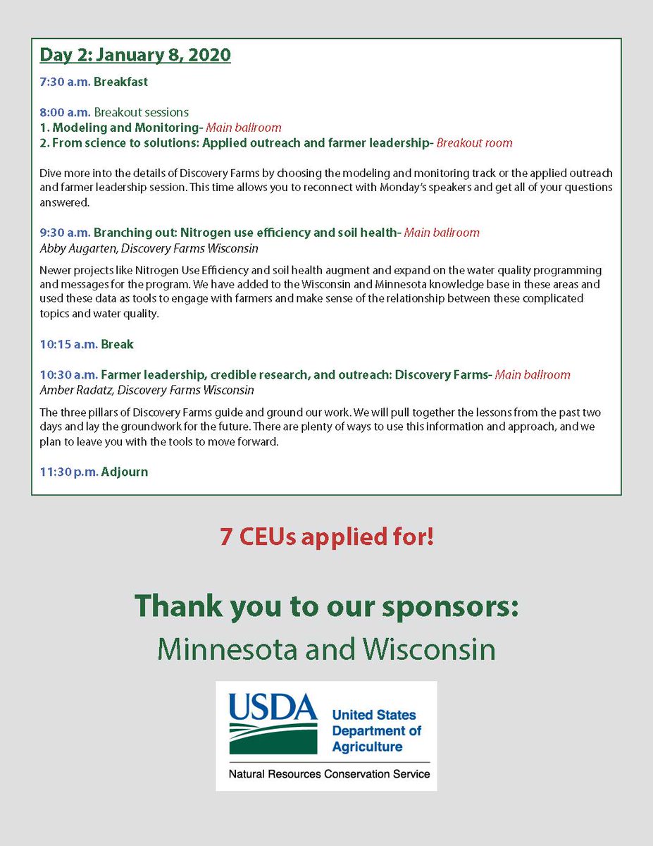 mawrc's tweet photo. The Discovery Farms Summit is approaching fast.  Its not too late to register! Check out the finalized agenda. @DiscoveryFarms https://t.co/nRdDT4G3ZW https://t.co/s2LqRefoXG