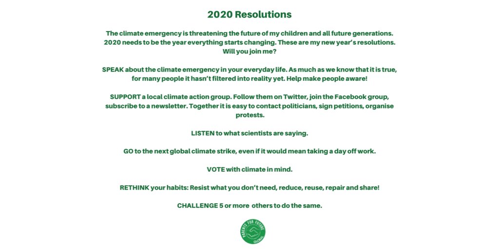 Almost 2020. These resolutions are being made by parents around the globe. Challenge 5 people you know to make them too. A peaceful sustainable 2020 to all.