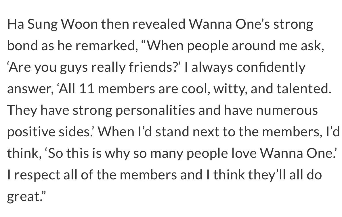 I can't find from where this is from, but it probably comes from an interview from Sungwoon© to whoever translated this