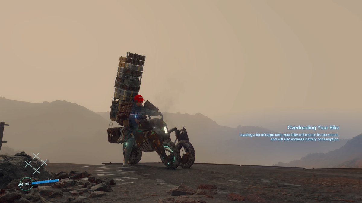 Plateialumitar's tweet photo. This is fine. #deathstranding https://t.co/bBPxRO6iyT