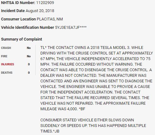 25/ On August 20, 2018, a  $TSLA Model 3 suddenly sped up on the highway in what appears to be a sudden unintended acceleration event.  $TSLAQ