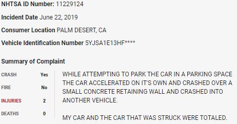 17/ On June 22, 2019, a  $TSLA Model S in a parking lot smashed into a wall and another car in what appears to be a sudden unintended acceleration event.  $TSLAQ