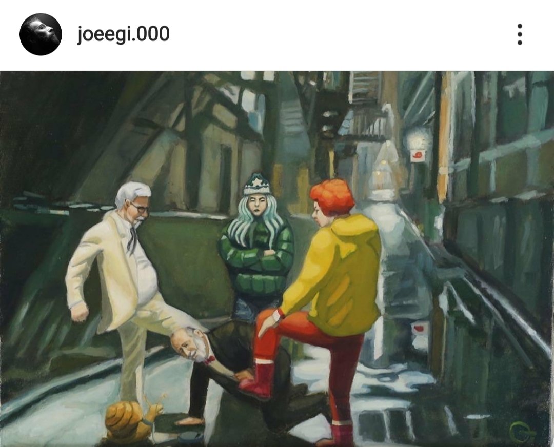 CantarellaDr's tweet photo. Genius mind #YoungerBro #JoeeGi oil on canvas #NotaWonderfulWord
#RulingtheCity
#FightforFood
@dr_samehhany81 @VVigorita @santiazagra @SWexner @SamAtallahMD @salo75 @Dr_A_Sturiale @FezaRemziMD @juliomayol https://t.co/BEl1SdoRSn