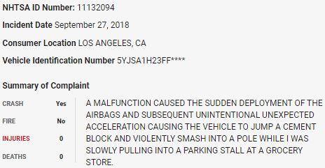 43/ On September 27, 2018, a  $TSLA Model S crashed into a pole in what appears to be a sudden unintended acceleration event.  $TSLAQ