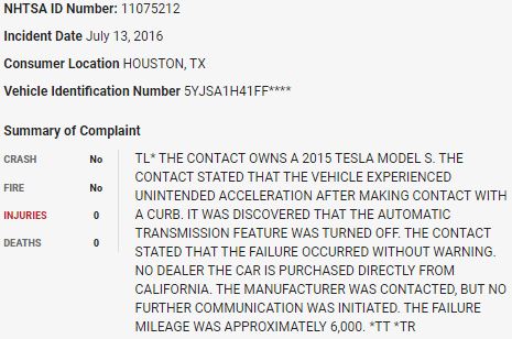 71/ On July 13, 2016, a  $TLSA Model S jumped a curb in what appears to be a sudden unintended acceleration event.  $TSLAQ