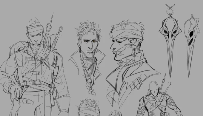 still plan on rendering this guy, but these are my witcher oc doodles so far! there isn't a whole lot of information on the crane school, but i thought it was interesting how they go about fighting sea monsters
also designed a lil crane medallion cause there isn't one 