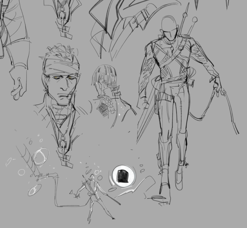still plan on rendering this guy, but these are my witcher oc doodles so far! there isn't a whole lot of information on the crane school, but i thought it was interesting how they go about fighting sea monsters
also designed a lil crane medallion cause there isn't one 