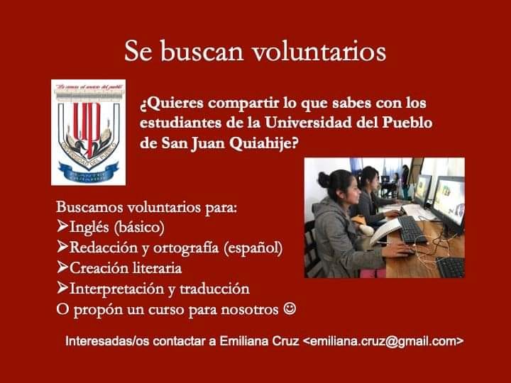 tajeewdr's tweet photo. Si están buscando nuevas experiencias para 2020 compartiendo sus saberes, aquí una gran oportunidad para conocer tierras chatinas de #Oaxaca.
+info: emiliana.cruz@gmail.com https://t.co/UXdaDCVFbl