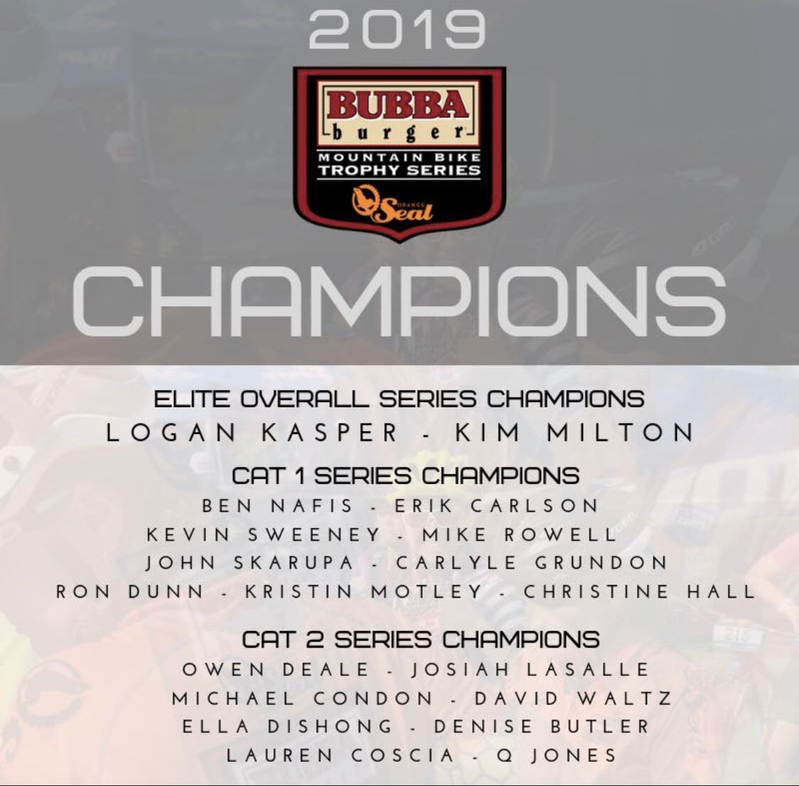 One final shout out to our 2019 Champions!