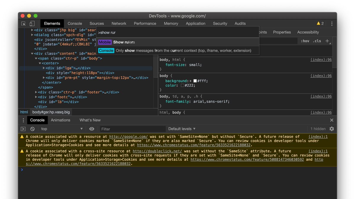 argyleink's tweet photo. 🔥 Tip

@ChromeDevTools shows high value &amp; unique alignment guides on hover for:
- content-box
- border-box
- padding-box 

Just have "show rulers" enabled in the settings!

VisBug only shows guides for the content box, so pop open devtools for more intricate measurements!

💀🤘 https://t.co/iosGMCOdfA