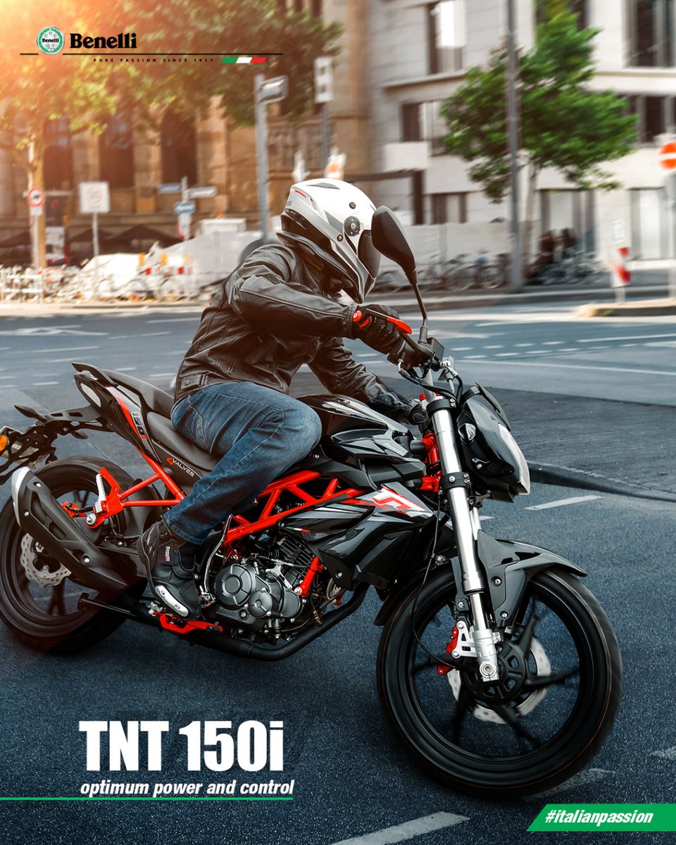 BenelliNP's tweet photo. Engineered for optimum power and control.
The Benelli TNT 150i is truly exquisite.
#Benelli #BenelliNepal #TNT150i #ItalianPassion #BikeLife #MotorradLife #BenelliMoto https://t.co/N5dAwT32vp