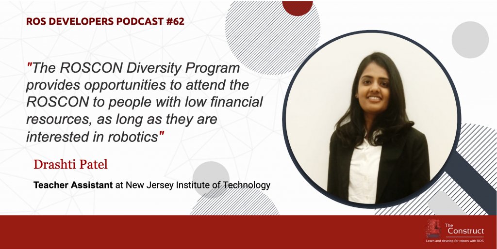 _RicardoTellez_'s tweet photo. Discover how was the experience of attending the #ROSCON2019 for Drashti Patel, a first time attendant who attended thanks to the ROSCON Diversity Program by @OpenRoboticsOrg @AcutronicRobots @ApexAI_Inc #Autoware @LocusRobotics & #TierIV @rosorg https://t.co/jUai8sIbUH https://t.co/G3aoNh82Gm