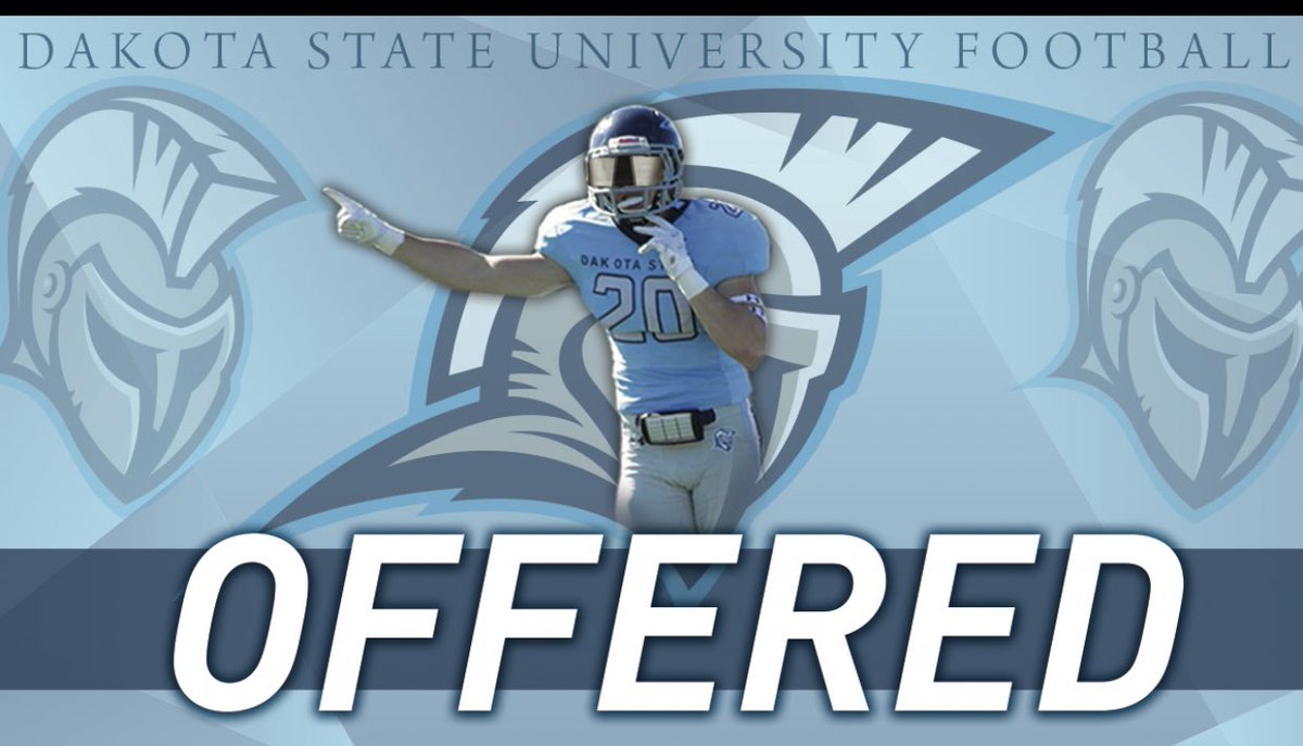 lsasia53's tweet photo. Blessed to announce that I have received my first offer from Dakota State University! Thank you @Coach_PHobbs. @CoachNise https://t.co/1vhpEtkQ9P