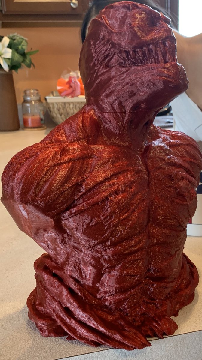 TTYT3D's tweet photo. Here is the Silk Red  #SilkPLA #Filament isn’t that shiny?!? Carnage never looked so silky! #Spiderman  #3dprintingindustry  #3Dprinted #3dprinter  #3Dprinting #Marvel #SpiderVerse #Venom #Carnage #TheAvengers https://t.co/amgwx43e4c