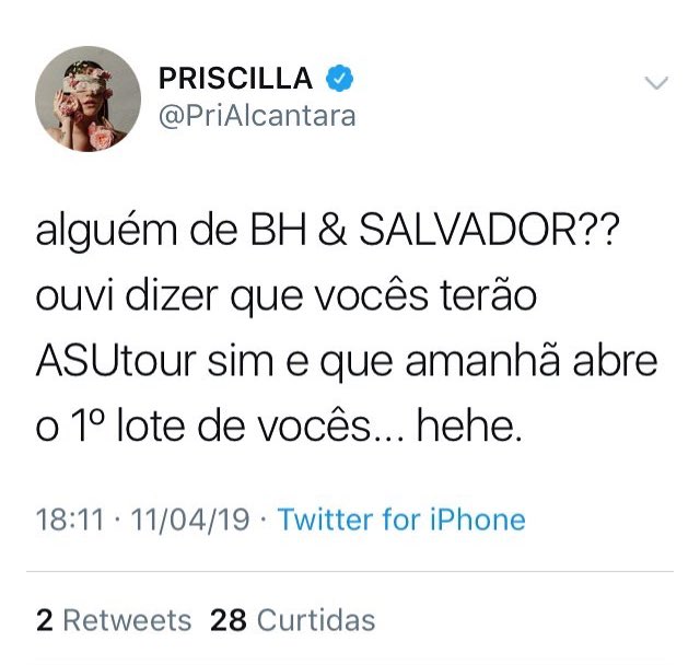 priscillacom_'s tweet photo. Ainda em Abril: Priscilla divulga mais duas cidades por onde passará a #AsuTour sendo em Belo Horizonte - MG & Salvador - Bahia. | Priscilla grava para o Programa Eliana. | É lançado o feat de "Cadeias Quebrar" com o @kemuelofc. https://t.co/yYufJx4Z5e