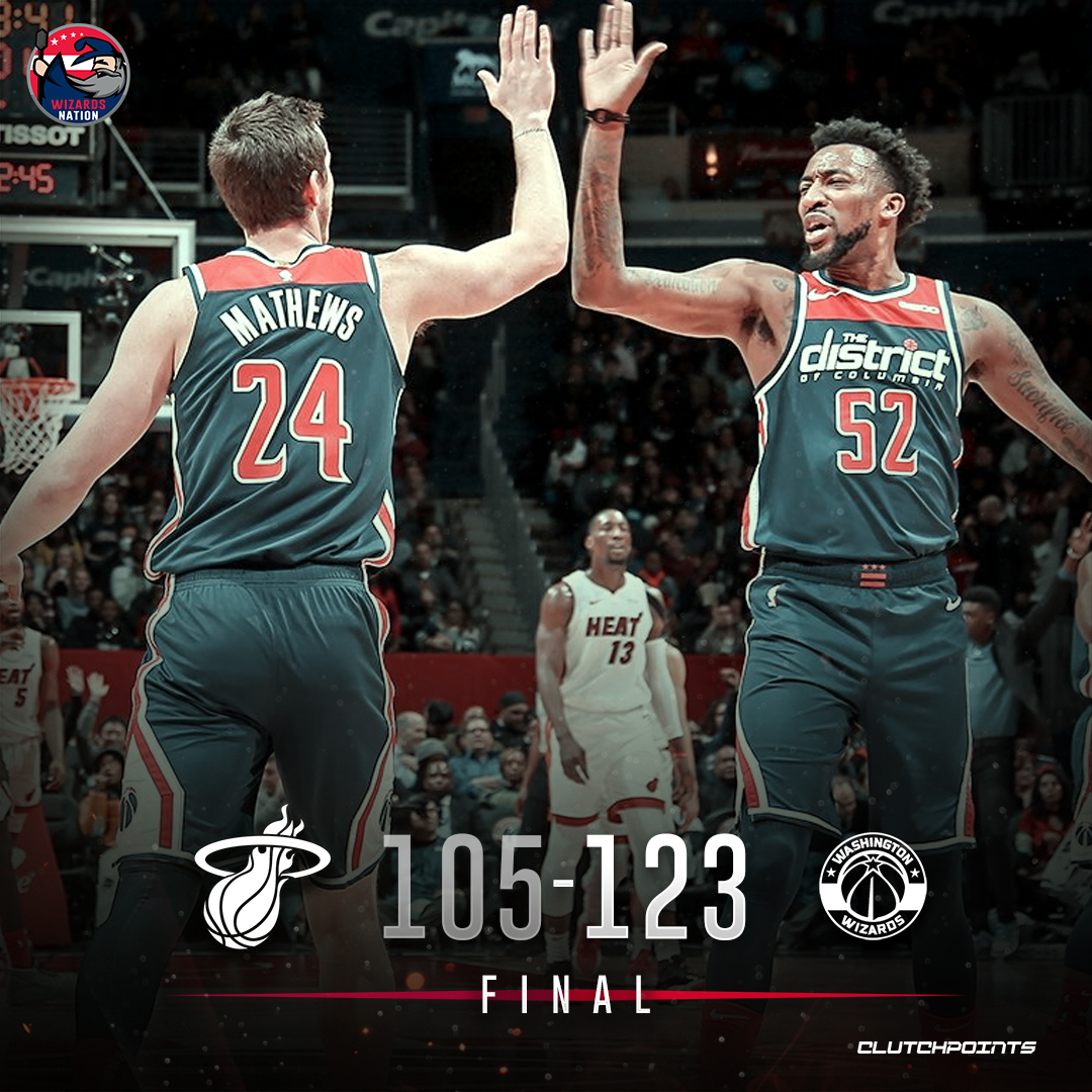 TeamMahinmi28's tweet photo. Ian Mahinmi 25 pts, 10/11 FGs 5 R 2 steals 2 blocks 1 ast 
@WashWizards 123 @MiamiHEAT 105
,@ianmahinmi  @JordyMac52 , and Garrison Mathews combine for 82 points!  HIGHLIGHTS: https://t.co/f7dLsRFelv https://t.co/o3hUmCLcwP