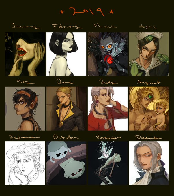 Third year uni kicked my ass this year, but I've been drawing fan art again this year and it's been fun #artsummary2019 