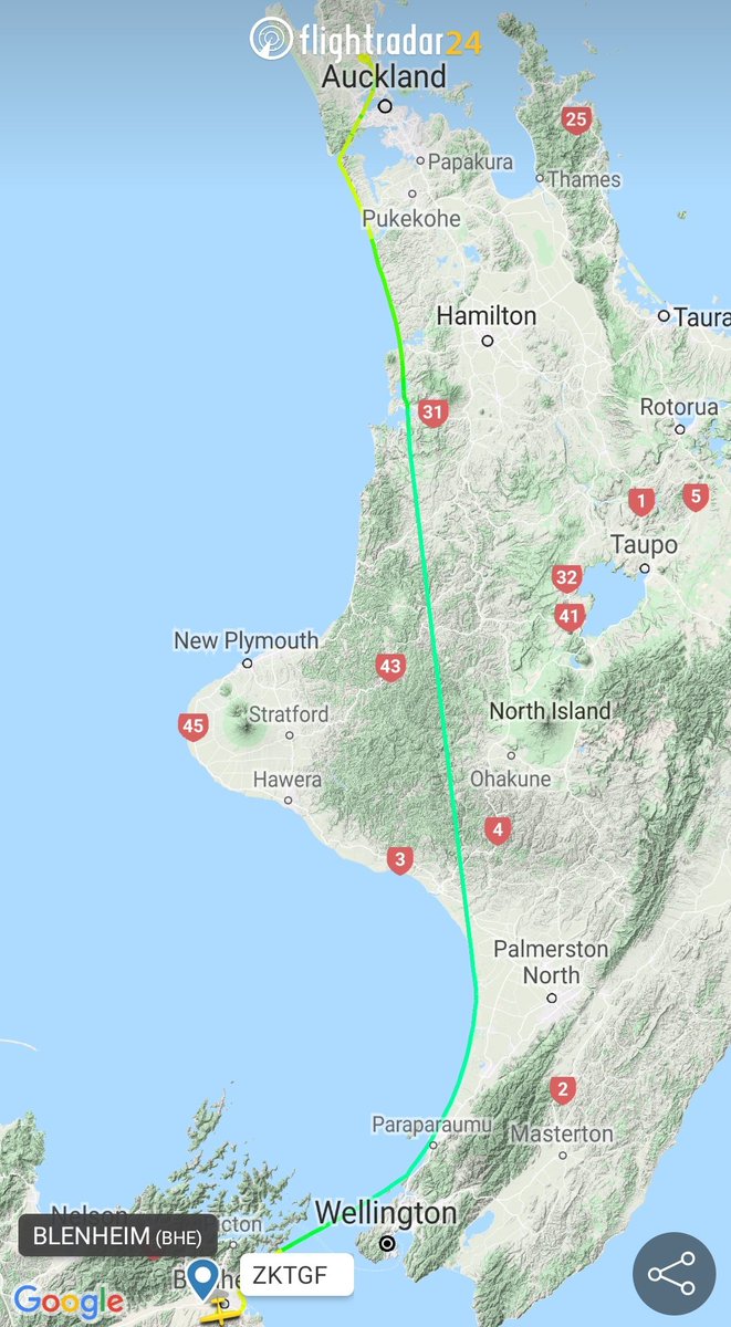 vaughndavis's tweet photo. Dream run. 2:15 Blenheim to Auckland. Thanks to various air traffic controllers for letting me sneak through. #FLYTGF https://t.co/jjnovqExF6