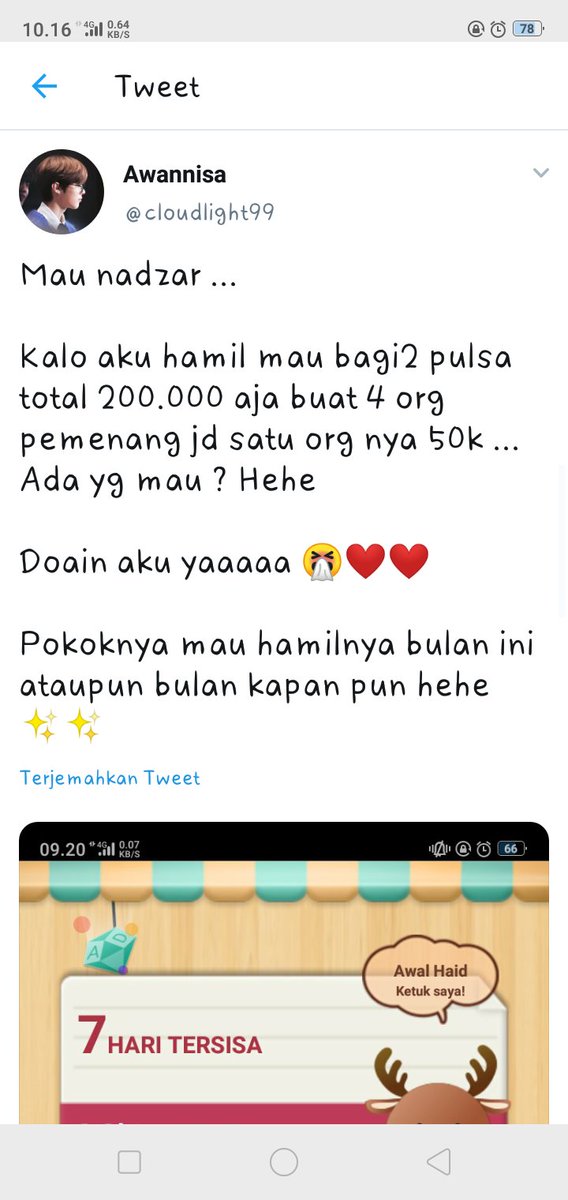 cloudlight99's tweet photo. ⚠️ Give Away⚠️
Jadi guys, sesuai janji. Aku Nadzar kalo hamil aku mau GA pulsa sebesar 200rb buat 4 orang satu org dapet 50k
Alhamdulillah aku positif hamil dan skrg udah 16 minggu ❤️
Syaratnya cuma RT dan like aja kok

Pemenangnya d umumin besok tggl 1 januari ya
Good luck 🤗 https://t.co/5mNs6wZyHu