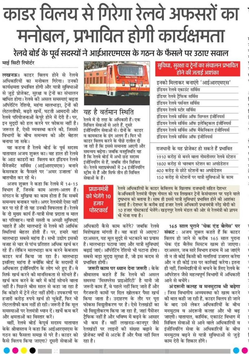 Pankaj_TiwariUP's tweet photo. We needs to bring economic efficiency in our investment. We can't squander hard earned public money without any accountability. Focus on earnings , passenger safety &amp; comfortability needs priority too. 
#Getreformsright 
#NotoIRMS
#Yesto2services 
@AmarUjalaNews @PiyushGoyal https://t.co/jPQW1gYGsr